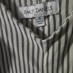 Emily Daniels Striped Jumpsuit - Black and White